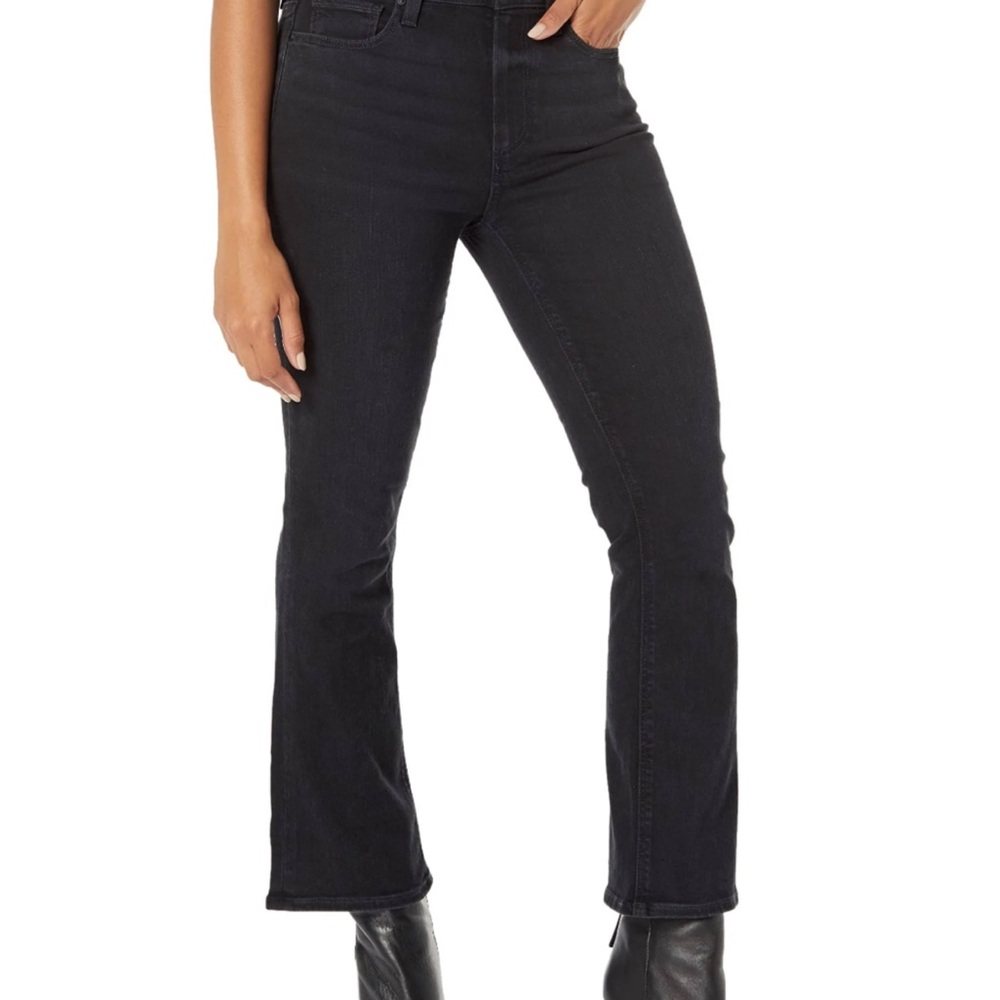 Paige Denim Collette Crop Flare jeans in black, size 28